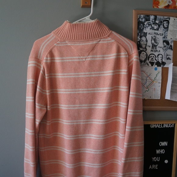 Unisex striped long sleeve pullover with collar - Picture 2 of 5